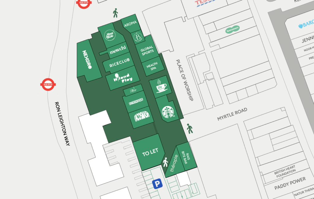 Map of The Market Place shopping centre in East Ham London
